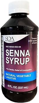 SDA LABORATORIES Senna Lax Syrup with Sennosides 8.8mg 8oz Bottle