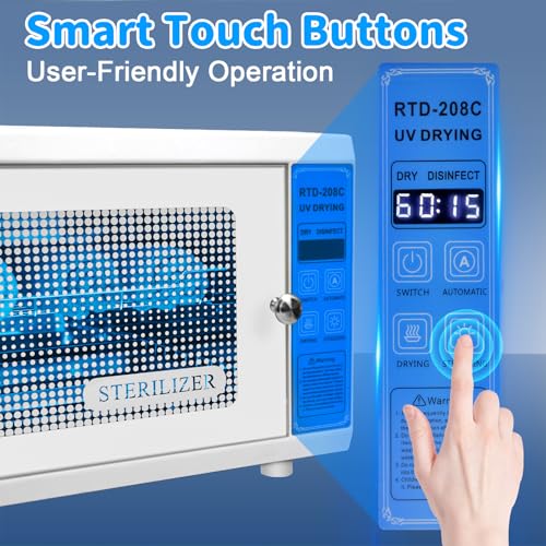 ANRUI Multifunktionale UV Sterilisator mit Trocknungsfunktion: 12L Großer Sterilisator für Nagelwerkzeuge - 75°C Heißlufttrocknung - 160W Desinfektionsgerät mit Timer für Nagelstudio Friseure Spas