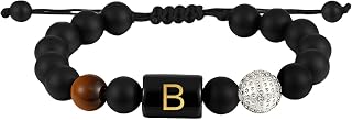 Stocking Stuffers-Golf Gifts for Men Dad Golfers Accessories Initial with A-Z Letter Golf Beaded Bracelet for Men Stuff Gear Adjustable 5.5''-10'' Jewelry Gifts