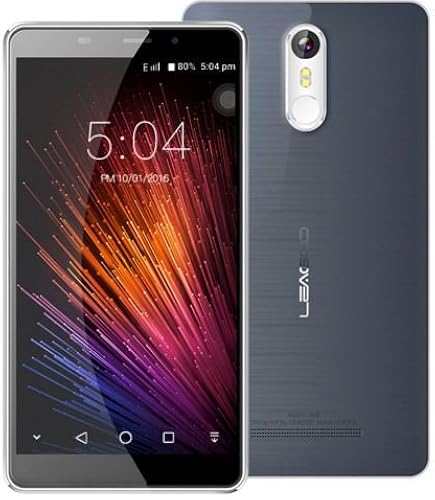 LEAGOO 5 7 pollici IPS 2 5D Corning Gorilla Glass phablet Android 6 0 smartphone quad-core 1 3 GHz RAM 16GB 8MP Camera impronte digitali Nero-Grigio