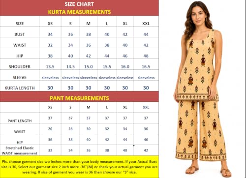 Image of JAIPUR HAND BLOCK Women's Pure Cotton Kurta Palazzo Set salwar suit| Printed Sleeveless Straight Kurta & Matching Palazzo | office Wear | festive (st156-broad)