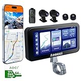 Aoocci C6 PRO Motorcycle Dash Cam Front and Rear, Motorcycle CarPlay, 1080P Dual Dash Motorbike Camera with Apple CarPlay and Android Auto, GPS & Emergency Lock, 140° Wide Angle, IP67 Waterproof