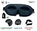 Sleep Mask by Sentical® Lightweight Adjustable 3D Eye mask with Earplugs, Best for naps and Travel, Super Soft and Contoured Light Blocking Sleep Mask for A Full Night Sleep (Black)