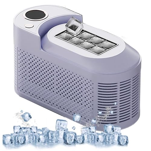 Portable Ice Maker Countertop 10-Minute Ice Making 24H 26.5LBS Daily Output with Self-Cleaning for Car/Office/Dorm Use with Car Power Cable,taropurple