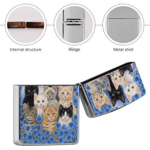 Estuche para encendedor clásico de cobre estilo gato miniatura 5