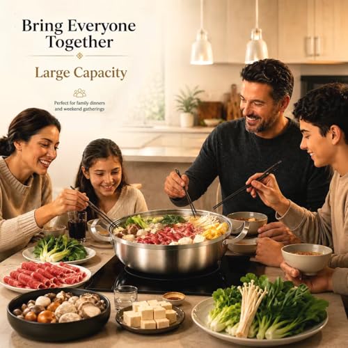 Delarlo Tri-Ply Stainless Steel Hot Pot 14 inch Everyday pan With lid, Everything Pan, Durable Deep Saute Pan, 7QT Induction Cooking Pot,Woks & Stir-Fry Pans Oven Safe Stock Pot by DELARLO - Used condition - Image 8