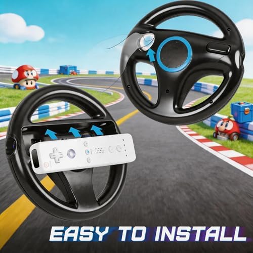 Wii Steering Wheel for Wii Remote Controller, Wii Mario Kart - Set of 2 — 사진 3