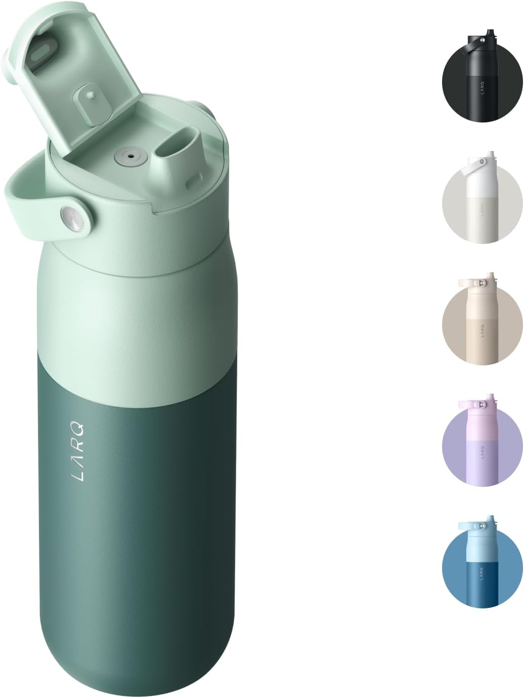 LARQ Bottle Swig Top 23oz - Insulated Stainless Steel Water Bottle With Built-In Silicone Handle | BPA Free | Reusable Water Bottle for Sports, Gym, and Travel, Eucalyptus Green - Image 7