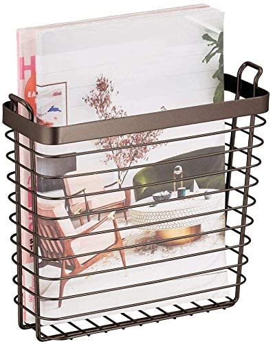 generic Indian Decor. 2680 Metal Wire Farmhouse Wall Mount Magazine Holder, Home Storage Organizer - Space Saving Rack for Magazines, Books, Newspapers, Bathroom Near Toilet, Office - Black - Made in India-picture-10