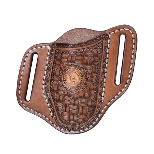 TOURBON Leder-Taschenmesser, Etui, Klappmesser, Holster, EDC-Werkzeug, Taschenmesser, Gürteltasche, handgefertigtes Geschenk