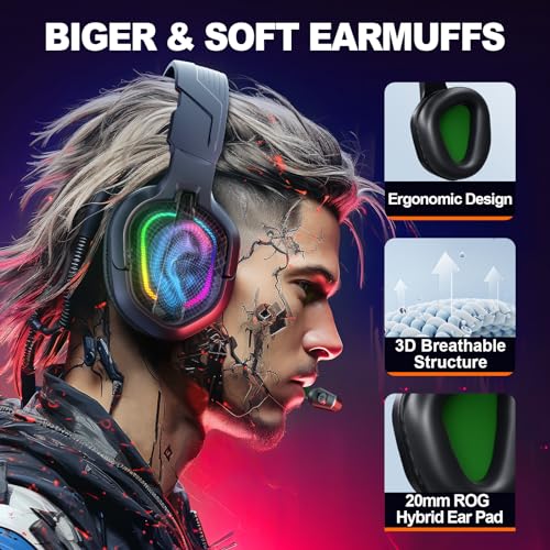 image for Krysenix Gaming Headset for PS4, PS5, PC, Mac, Xbox Series X, Noise Ca