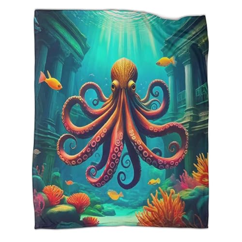 Couverture Octopus 3D en microfbre peluche douce 180x200cm - 3