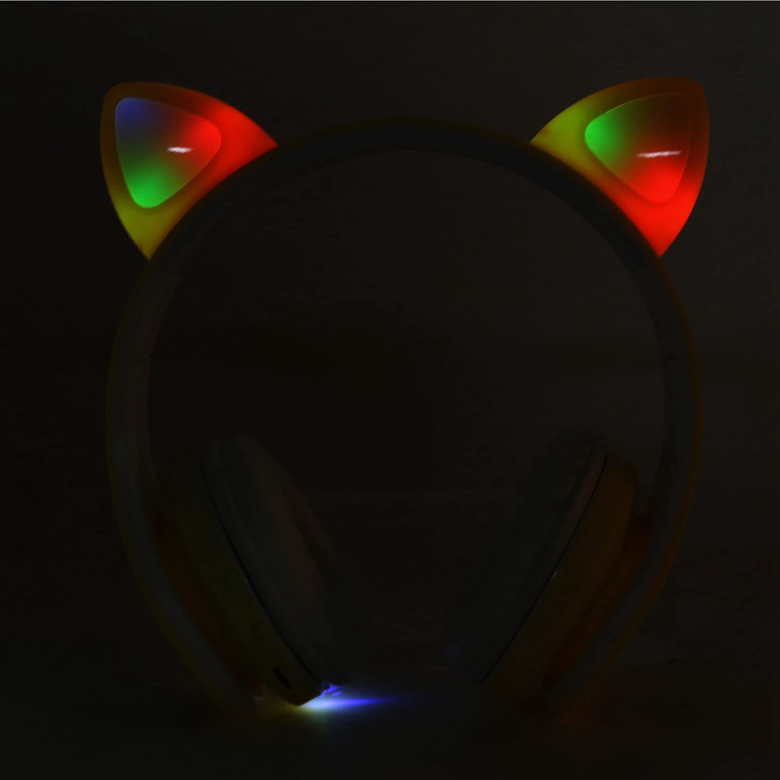 Cuffie Bluetooth per Bambini Cat Ear con Microfono, Cuffie per Bambini Illuminate a LED, Supporto per Scheda TF, Cuffie Pieghevoli per Bambini Sopra L'orecchio per Ragazze Ragazzi Adulti(Nero)