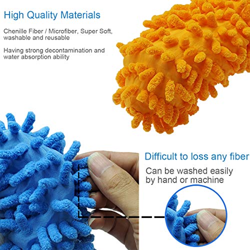 M-Jump 8 Pcs 4 Pairs Duster Mop Slippers Cover, Multi Function Chenille Fibre Washable Dust Mop Floor Cleaning Shoes For Bathroom, Office, Kitchen, House Polishing #TOP3