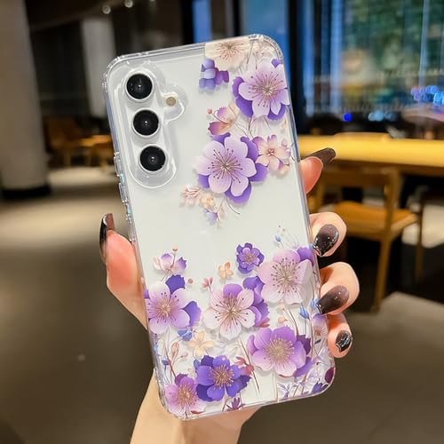 Coque transparente A54 5G motif fleur qui ne s'efface pas