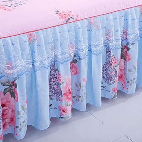 Falda de cama Queen con borlas de diseño exclusivo confección artesanal de dos capas 5