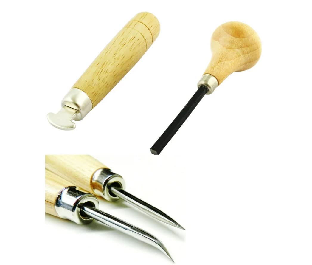 OSCAR Straight and Curved Stone Setting Tools with Chasing repouse Flat Hammer 30mm