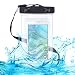 Produktbild kwmobile Smartphone Outdoor Beachbag Tasche - Verschließbare Strand Schutzhülle mit Schlaufe - Handy Beach Bag Schwarz Transparent - 16,5 x 9,5 cm Innenmaße