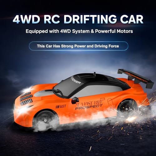 Image of Remote Control Car RC Drift Car 2.4GHz 1:24 Scale 4WD 15KM /H High Speed Model Vehicle with LED Lights Drifting Tire Racing Sport Toy Car for Adults Boys Girls Kids Gift
