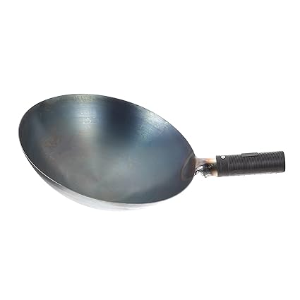 UPKOCH Chinese Hand Hammered Iron Woks and Stir Fry Pans Frying Pan Household Wok Iron Wok Kitchen Cooking Pot Nonstick Fry Skillet for Gas Electric Induction Cooktops