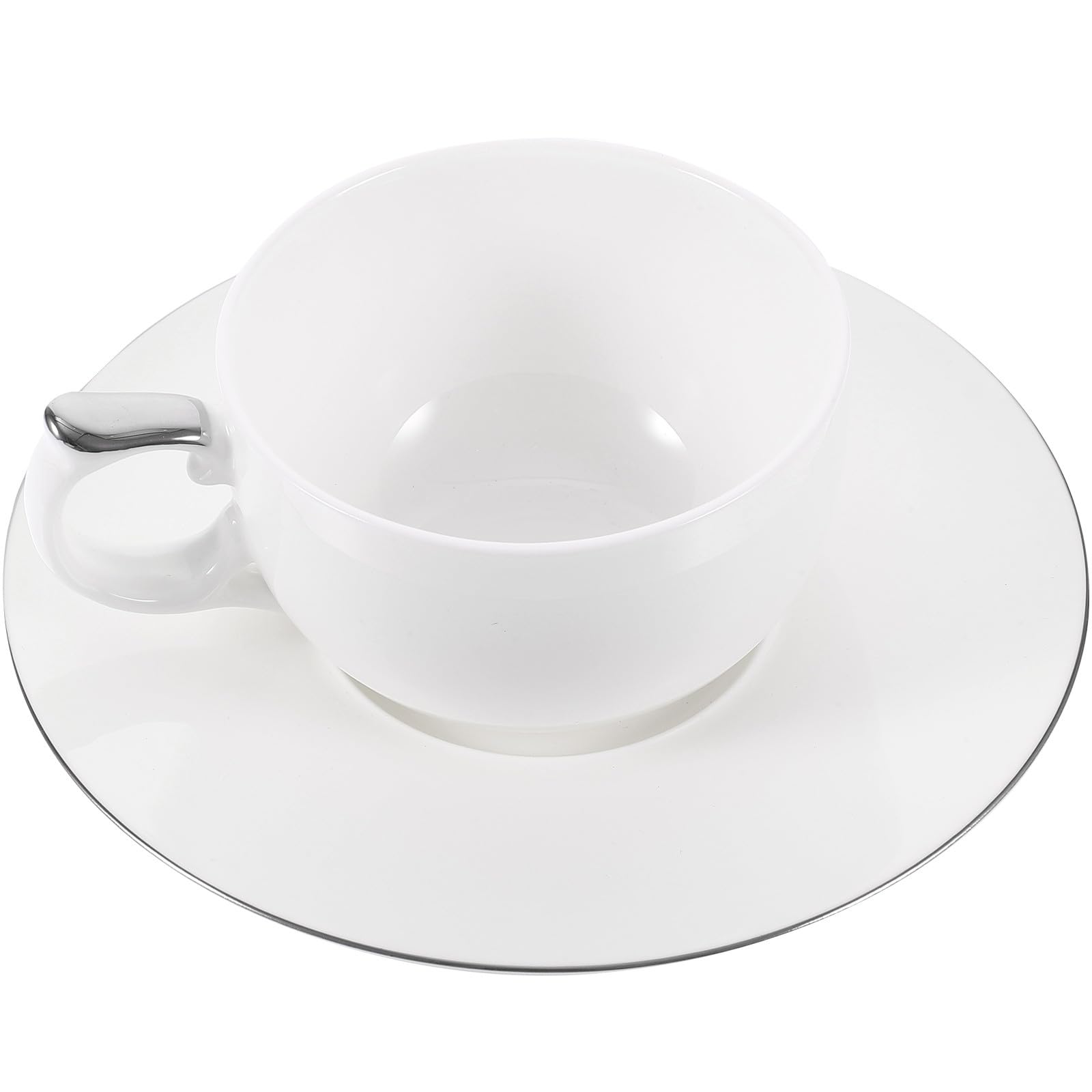 jojofuny Porzellan Kaffee Satz mit Untertasse Keramik 150 Ml Kaffeetasse in Silber für Zuhause und Restaurantgebrauch