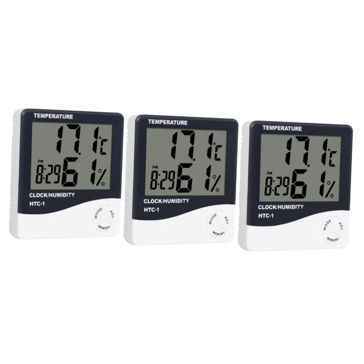 BESPORTBLE 3 Piezas Termómetro Digital Higrómetro Relojes Termómetro Inalámbrico Termómetro Casero Termómetro De Interior Electrónico Reloj De Pared