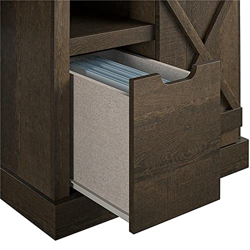 Knox County Single Pedestal Computer Desk, Brown Oak Brown Oak #TOP4