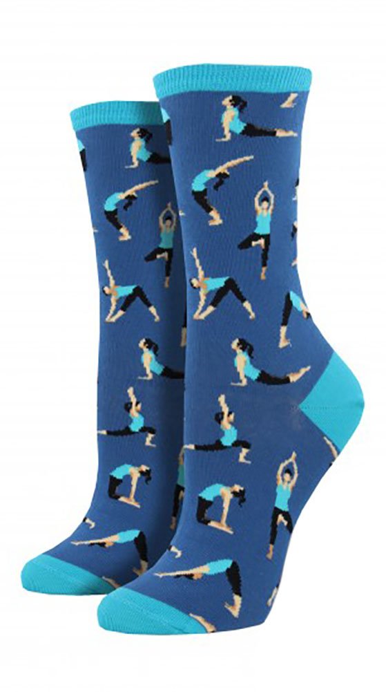 Socksmith Women's Blue (Blueberry Blueberry) Yoga People Socks, One Size (Manufacturer Size: U.s. 5-10.5)