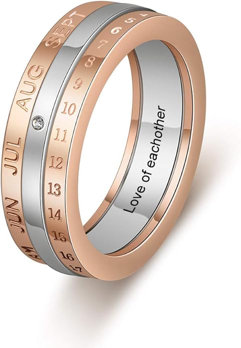 Jewelora Ring für Frauen Männer Personalisierte Paar Ringe mit ...