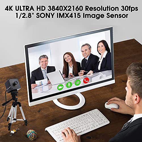 Image of SVPRO 4K USB Camera Autofocus Video Camera UHD 3840x2160 with Metal Box for Pro Streaming /Online Course /Industrial Use,100 Degree Non-Distortion Wide Angle PC Computer Camera for PC Laptop
