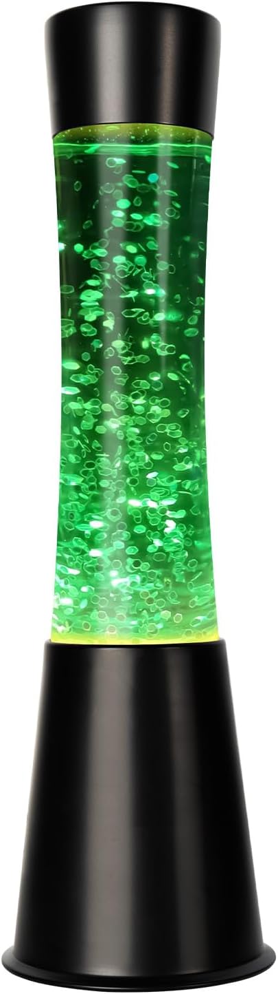 16IN Green Glitter Lamp, Big Glitter Flow in Liquid Relaxing Motion Light, Home Decor Calming and Entertaining Lamp, Amazing Gifts for Adults & Kids (Glitter in Green Water)