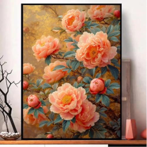 Impression botanique haut de gamme roses et lys sur toile canvas XINBAO