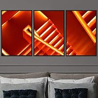 3 Piece Framed Canvas Wall Art Abstract Cool Line Canvas Prints Home Artwork Decoration for Living Room,Bedroom - 16