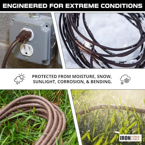 Iron Forge Cable Outdoor Brown Extension Cord 100 ft - 16 Gauge 10 Amp Heavy Duty Brown Outdoor Extension Cords 3 Prong - 16/3 SJTW Great for Outdoor by IRON FORGE CABLE - Image 7