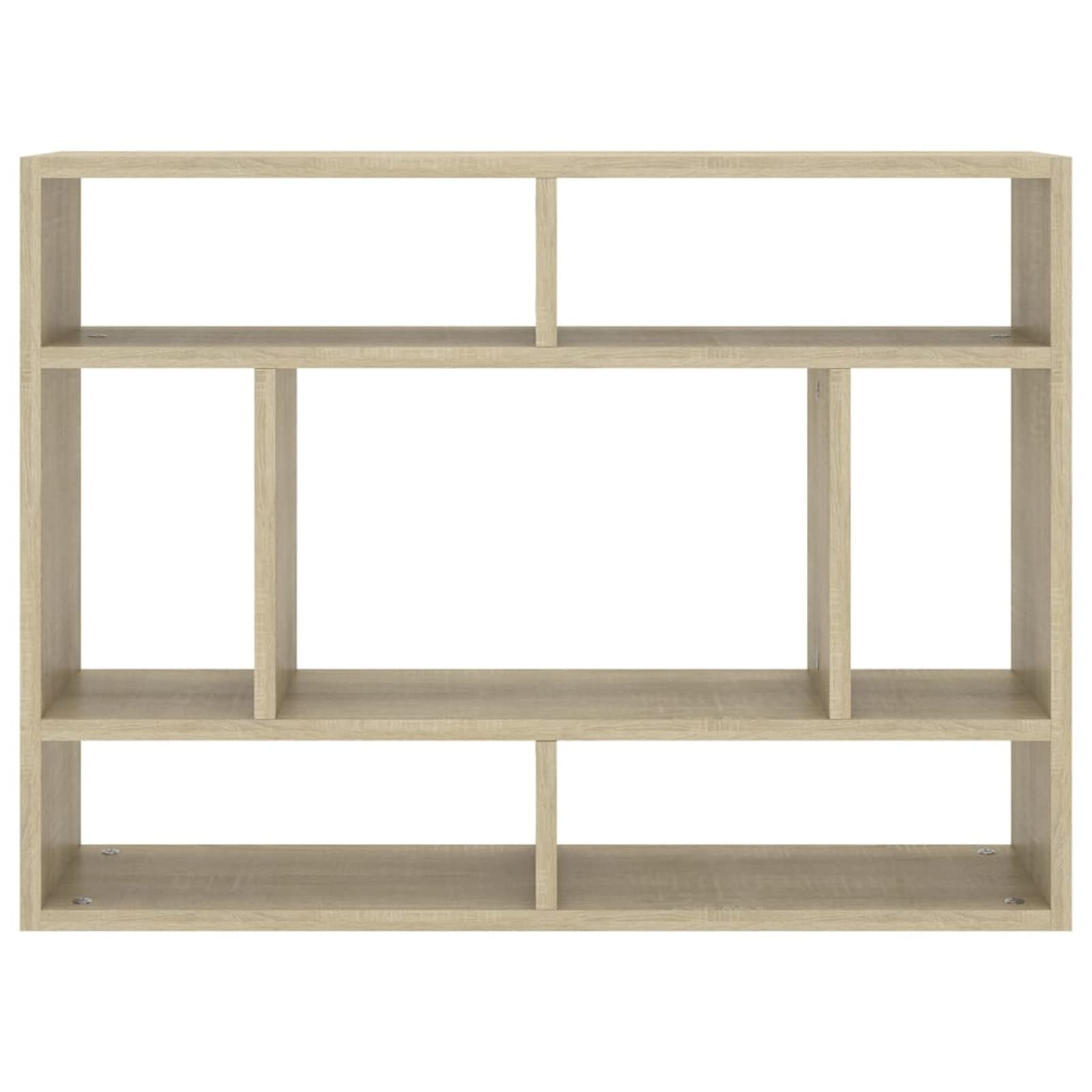 Gecheer Mensola da parete con scomparti aperti, per CD, DVD, in legno di rovere Sonoma, 75 x 16 x 55 cm, for libri, collezioni, decorazioni