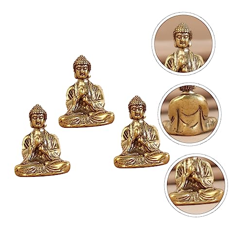 Conjunto de 12 Pequeñas Estatuas de Buda en Metal miniatura 5