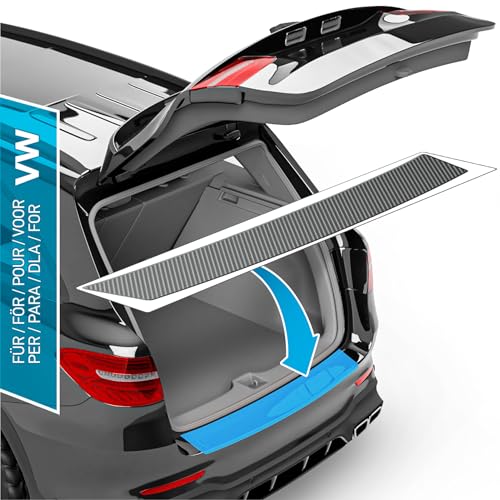 uProtect Film de Protection Seuil de Coffre Voiture Ensemble Complet pour VW Tiguan 3 (III) CT I 2024-2025 Pare Choc Arriere - Film Carbone Autocollant