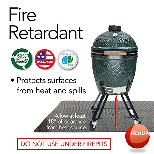 Resilia - Large Under Grill Mat - Black Diamond Plate, 36 X 48 Inches, For Outdoor Use #TOP7