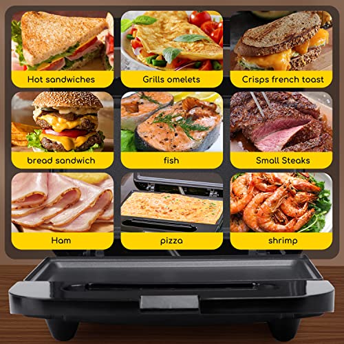 Aigostar Sandwich Maker, Non-Stick Panini Press Sandwich Maker Breakfast Grilled Cheese Maker, Stainless Steel Tostadora de Pan by Aigostar - Used condition - Image 9