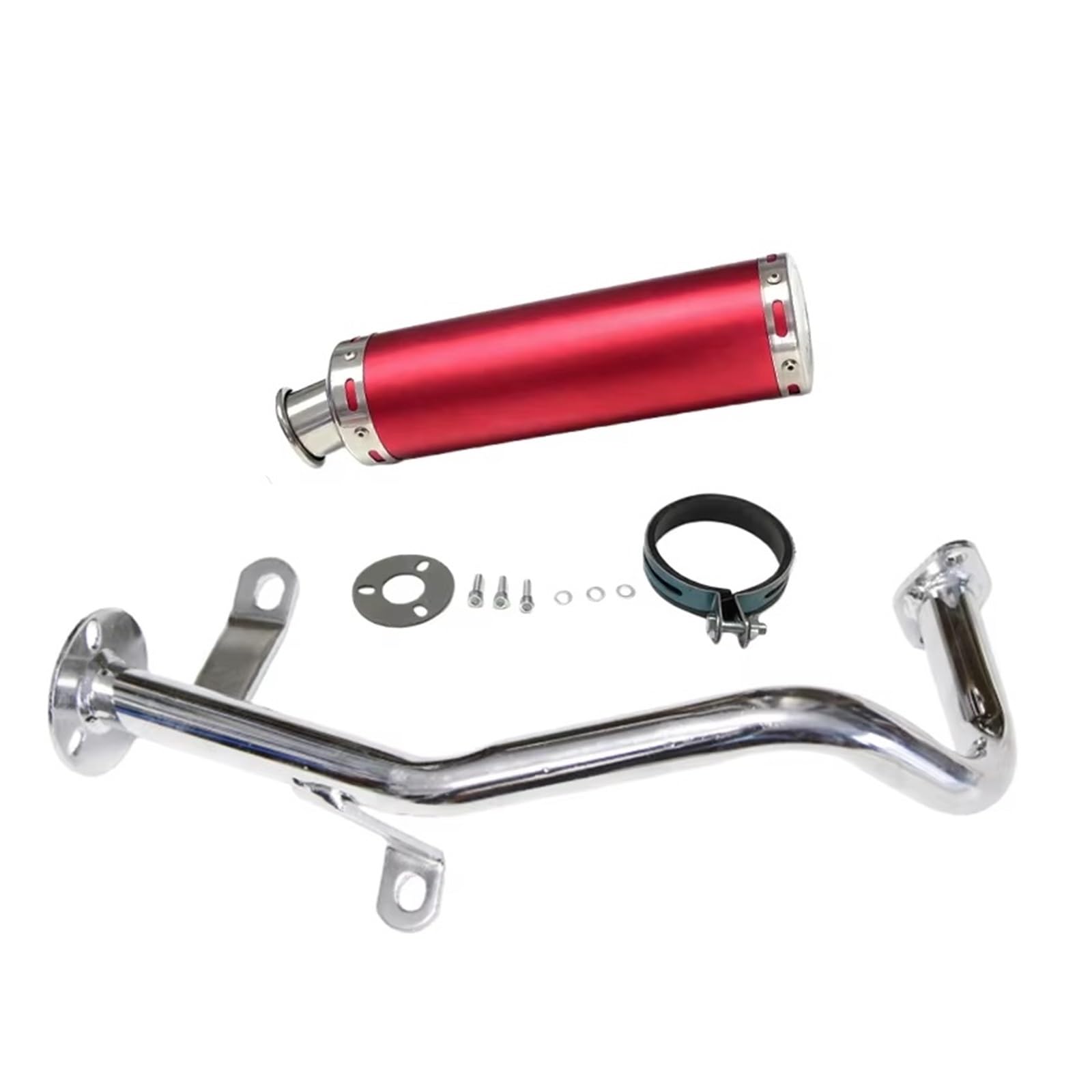 silencioso escape moto Para GY650 tubo de escape | Tubo silenciador de escape para motocicleta Scooter tubo aleación aluminio modificado para motocicleta(Red2)