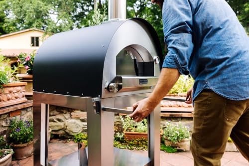 Fontana Forni Napoli Luxury Italian Outdoor Pizza Oven - Gas and Wood Fired for Residential Use, Cook 2 Pizzas at 900 Degrees + Includes Cart & Cover - Image 8