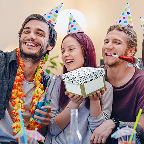 Giftgarden Square Gift Boxes With Lids, Summer Cloud Flower Leaf Floral Pattern Small Gift Wrap Box For Present, Birthday, Fathers Day, Dad, Wedding, Mom, Mother, Women, Wife, Girlfriend, Nesting 3Pcs Assorted Sizes #TOP5