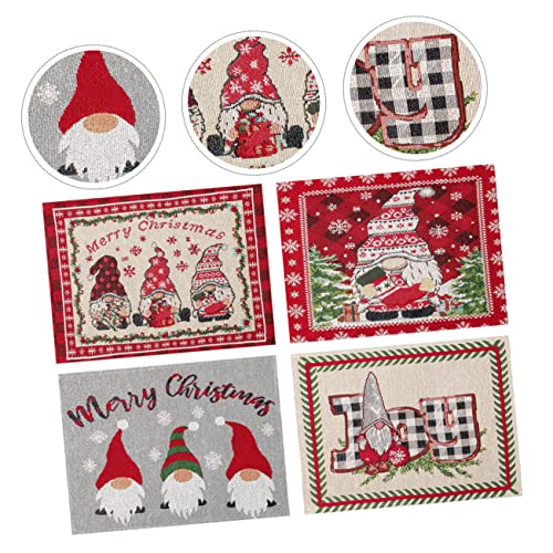 Set de table de noel decoration table noel nappe de table et napperon de polyester Amosfun - 3