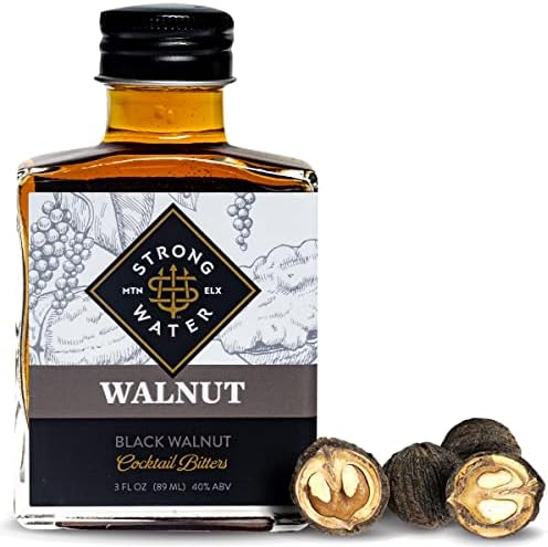 Strongwater Black Walnut Bitters (40 Servings) - Rich and Nutty Walnut Bitters for Cocktails - Pair with a Manhattan, Old Fashioned or Coffee