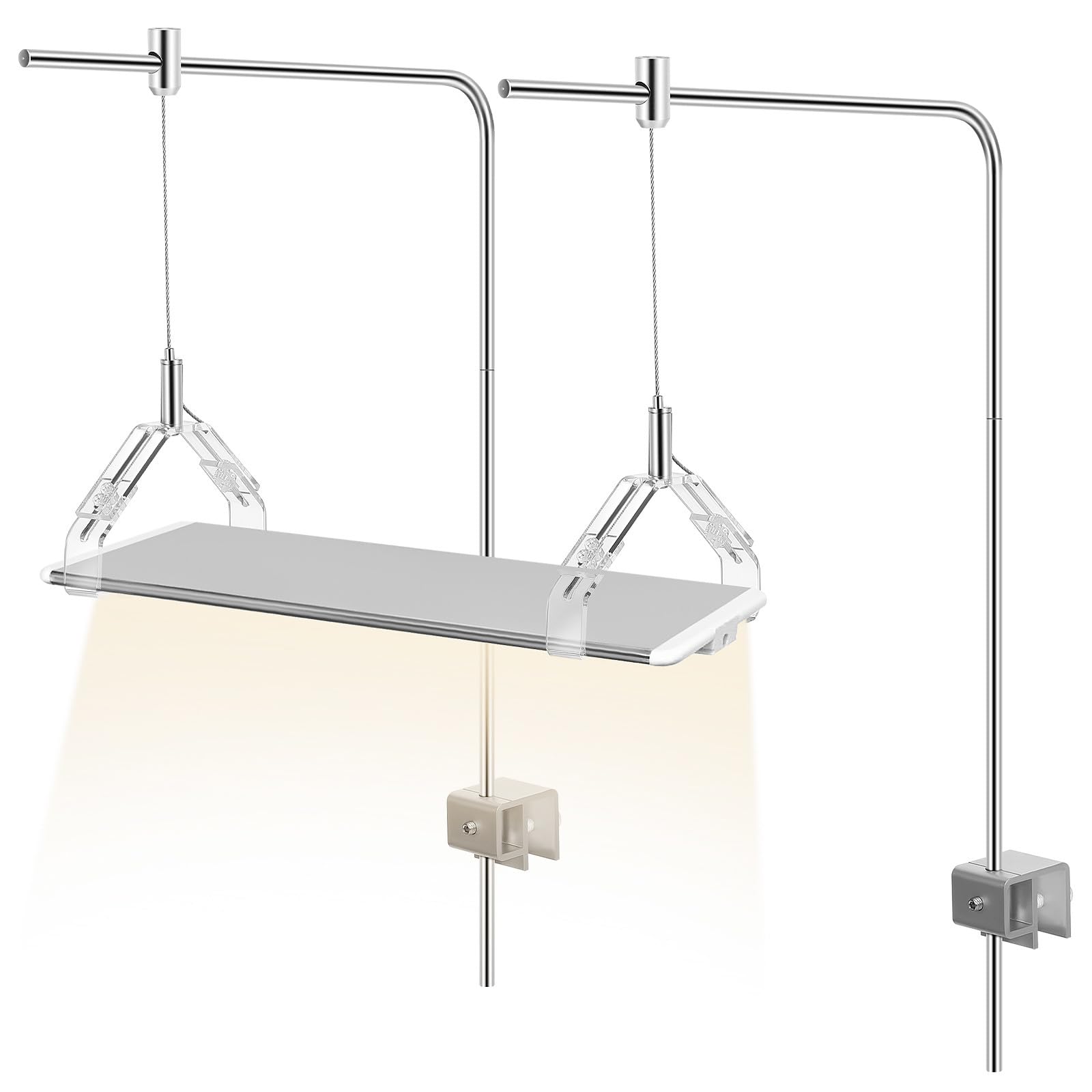 Beavorty Kit di Sospensione per Luci da Acquario (2 Pezzi): Staffa Regolabile per Lampada da Acquario, Supporto in Vetro Piantumato, Braccio di Sospensione per Marino/barriera Corallina, Supporto in