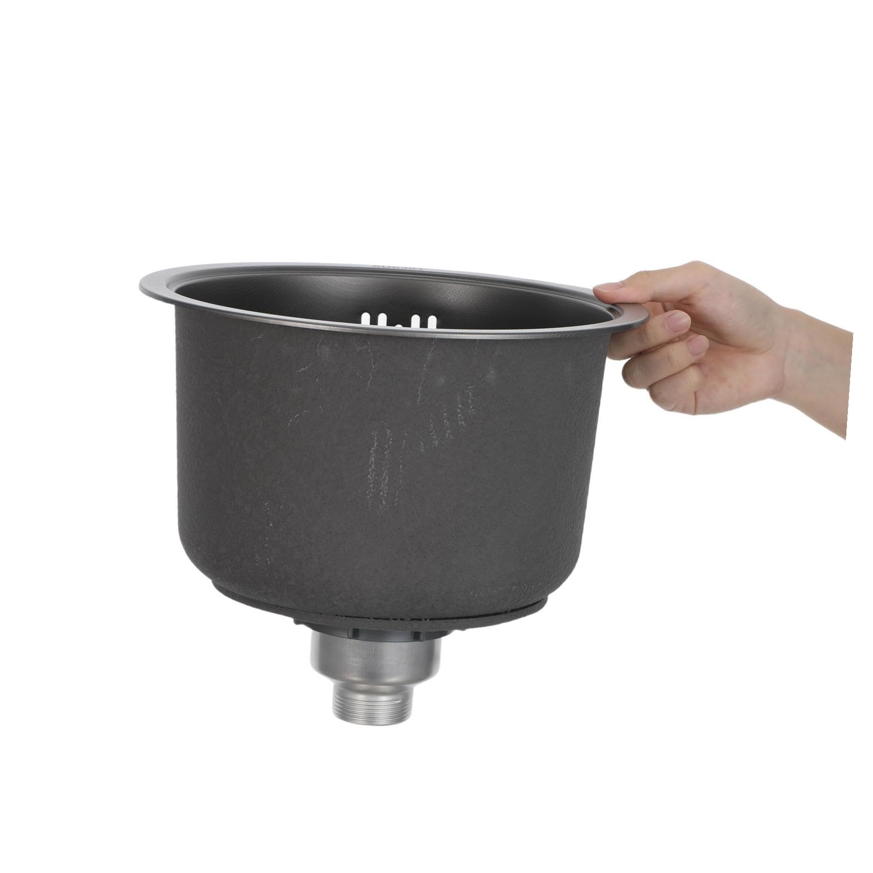 Alipis Fregadero Mini Tamaño 30x28x17 Cm de Acero Inoxidable 304 Redondo con Kit de Desagüe y Doble Instalación Flexible para Cocina Exterior y Camper