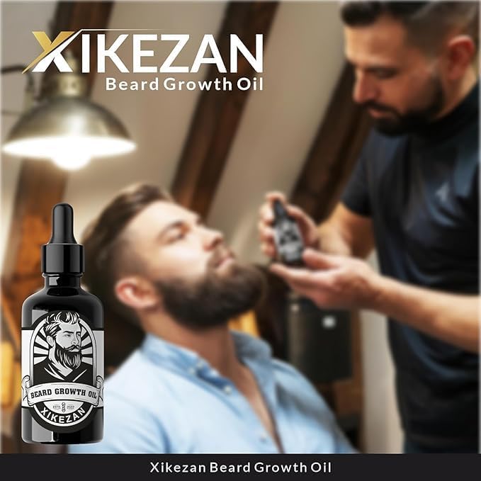 Image of XIKEZAN Men's Beard oil for men & Hair Growth Oil -30ml | All Natural Formula for a Fuller | Healthier Beard and Hair - Softens, Strengthens | Promotes Growth