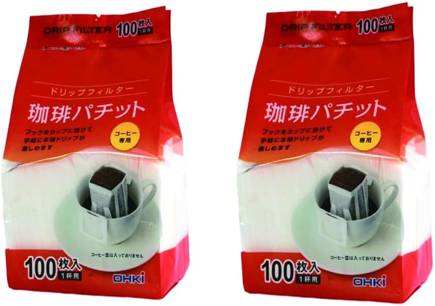Daiki Shoji Coffee Filter "Coffee Patchit" 100 Sheets x 2 Sets 1 Cup Portion Easy to Use Enjoy with Your Favorite Beans Large Capacity Easy Cleanup Made in Japan