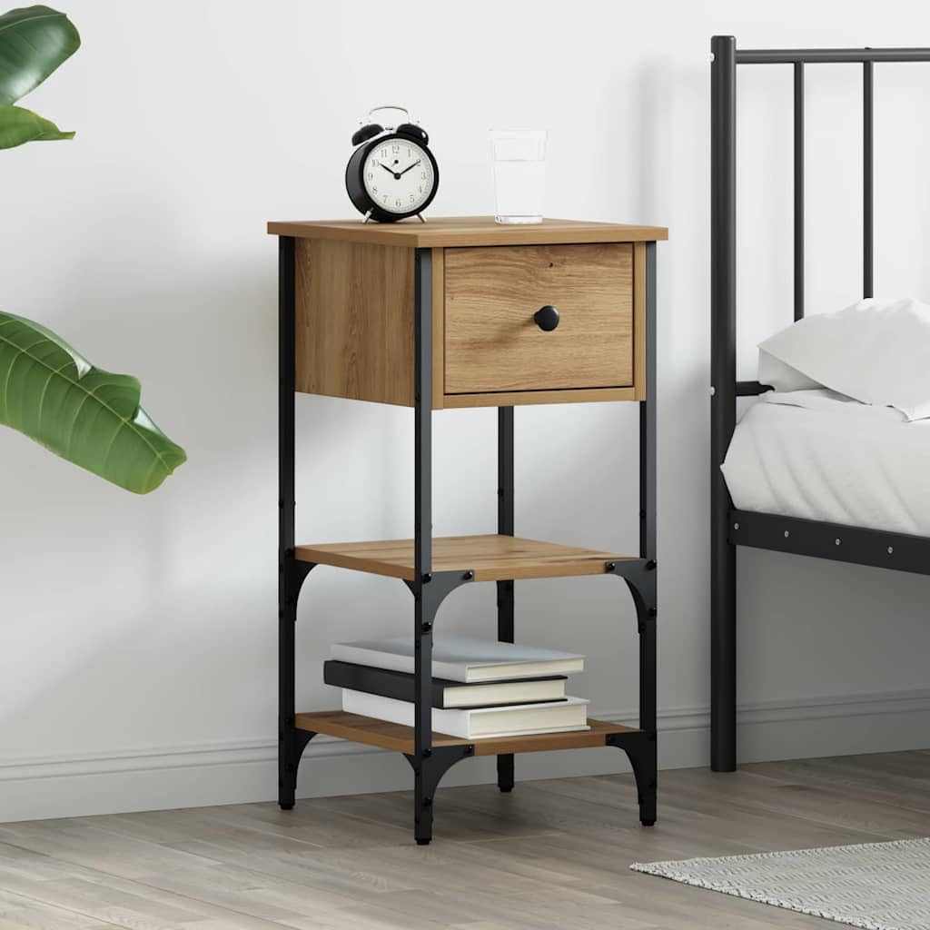 Mesita de noche marrón 33,5 x 36 x 70 cm, madera maciza renovada, mesita de noche para dormitorio, moderna para salón, dormitorio, estudio, habitación de invitados, A2