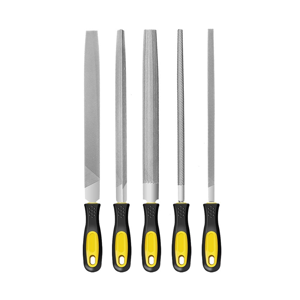 Handwerkzeug-Sets, 5-teiliges Feilen-Set, handgefertigte Metall-Feilen-Werkzeug-Sets mit quadratischer, flacher, dreieckiger, runder, halbrunder Feile for Holzarbeiten, Metallmodelle/150 mm ( Color :
